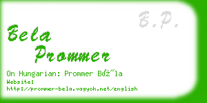 bela prommer business card